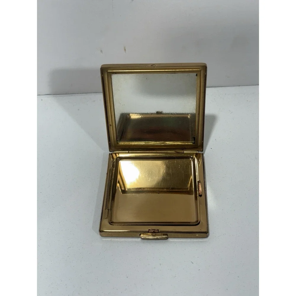 Vintage‎ Bourjois New York Powder & Mirror Gold-tone Case Only See Pictures
